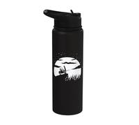 Carrello elevatore | Sfondo luna | Divertente carrello elevatore Stainless Steel Insulated Water Bottle