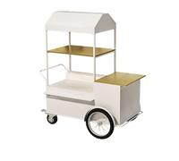 Carrello Espositivo E Di Vendita A Più Ripiani, Carrello Venditore In Ferro Battuto Resistente, Ideale Per Zone Panoramiche/Mercati/Strade Pedonali(White,140cm/55.2in)