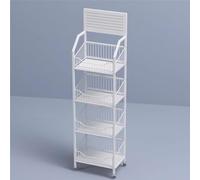 Carrello espositivo per Vendita al Dettaglio, Organizer per Snack da supermercato Largo 15,7 Pollici con Gancio per Appendere Sacchetti di imballaggio Staccabili, PE,White-40x27x150cm/15.7x10.6x59in