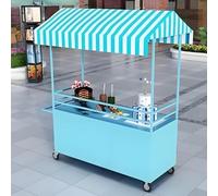 Carrello espositore per chiosco con tettuccio e ruote bloccabili, multicolore, per gelati e giocattoli, 120 cm, perfetto per mercati ed eventi