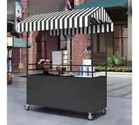 Carrello espositore per chiosco distributore con ruote bloccabili a baldacchino multicolore per dessert per gelato e giocattoli, 100 cm, perfetto per mercati ed eventi