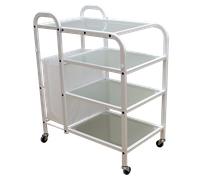 CARRELLO ESTETICA ACCIAIO CARRELLO CENTRO SALONE ESTETISTA PORTA OGGETTI VETRO