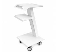 Carrello estetista su ruote con 3 ripiani e 3 prese 41 x 36 x 77 cm bianco