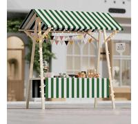 Carrello for alimenti commerciale con ruote, bancarella portatile for la vendita di hot dog/caffè/fiori/caramelle, stand di concessioni pieghevole in legno for esterni(F1,120 * 60 * 200+wheel)