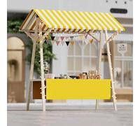 Carrello for alimenti commerciale con ruote, bancarella portatile for la vendita di hot dog/caffè/fiori/caramelle, stand di concessioni pieghevole in legno for esterni(B2,150 * 60 * 200+wheel)