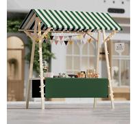Carrello for alimenti commerciale con ruote, bancarella portatile for la vendita di hot dog/caffè/fiori/caramelle, stand di concessioni pieghevole in legno for esterni(F2,120 * 60 * 200+wheel)