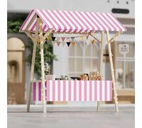 Carrello for alimenti commerciale con ruote, bancarella portatile for la vendita di hot dog/caffè/fiori/caramelle, stand di concessioni pieghevole in legno for esterni(C1,120 * 60 * 200+wheel)