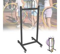 Carrello for attrezzature sportive for hula hoop/corda for saltare, supporto for hula hoop in piedi con ruote, supporto mobile for attrezzature sportive for educazione fisica elementare