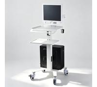 Carrello for insegnanti con rotelle e supporto for monitor | Postazione di lavoro for computer mobile con supporto for host PC e supporto for scanner orale