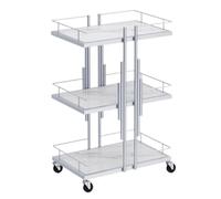 Carrello for parrucchiere a 3 livelli for camera da letto, negozio di tatuaggi, barbiere(Silver)