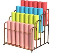 Carrello for tappetino yoga con ruote di grande capacità, organizer for riporre rulli in schiuma da pavimento commerciali(Gold,4 tier)