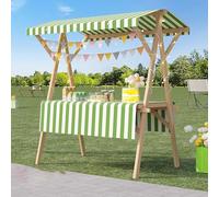 Carrello for venditori ambulanti Wood Street con da sole, bancarelle mobili pieghevoli e leggere for mercati agricoli, stand for espositori for venditori ambulanti di hot dog, gelati, cibo, fiori e re
