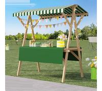 Carrello for venditori con struttura in legno rosso e ruote, carrello pieghevole portatile for esterni, espositore leggero for bancarelle di mercato for mercati agricoli di strada e fiere.(Green2,Widt