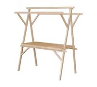 Carrello for venditori con struttura in legno, stand for concessioni pieghevole for esterni con ruote e striscia luminosa, espositore mobile(Bare frame,150 * 60 * 200)