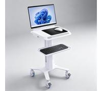 Carrello for workstation mobile con supporto for monitor | Con supporto for host PC, supporto for scanner orale e rotelle bloccabili, carrello in acciaio a 3 livelli