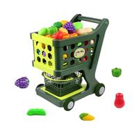 Carrello giocattolo per - Carrello della spesa durevole, Mini Set di carrelli di mercato | Giocattolo di gioco di ruolo di apprendimento precoce con ruote realistiche e manico per il giorno 'enf