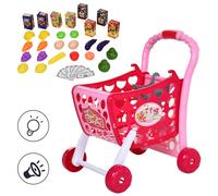 Carrello Giocattolo Spesa per Bambini 41,5x33,5x48,5 cm Rosa