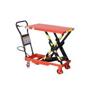 Carrello idraulico manuale a base piatta, tipo piattaforma di sollevamento a forbice per un facile trasporto e prestazioni resistenti, ideale per uso in magazzino e in officina