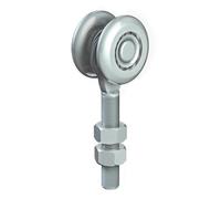 Carrello in acciaio con perno M12 e 2 ruote Ø 44 mm per anta scorrevole Omge