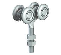 Carrello in acciaio con perno M12 e ruote Ø 38 mm per anta scorrevole Omge