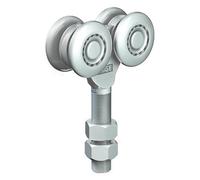 Carrello in acciaio con perno M20 e ruote Ø 55 mm per anta scorrevole Omge