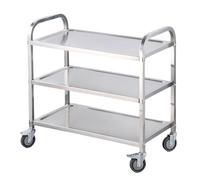 Carrello in acciaio inossidabile, 3 strati Lab Utility Carrello capacità di peso, carrello medico con ruote universali bloccabili, per laboratorio, clinica, cucina, salone 3-layer 95 * 50 * 93cm
