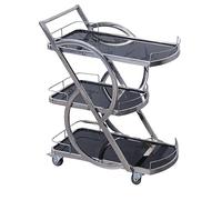 Carrello In Acciaio Inox A 3 Livelli Con Ruote, Carrello Portaoggetti Per Sala Da Pranzo Con 4 Ruote Bloccabili, Recinzione, Carrello Multiuso Per Cucina, Camera Da Letto, Ufficio, Snack, Trucco 4,6