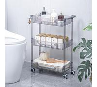 Carrello in acrilico trasparente a 3 ripiani, con ruote e maniglia, per casa, ufficio e cucina, soluzione versatile per una facile mobilità e spazi liberi dal disordine