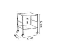 Carrello in alluminio Kriptonite con ruote - Porta TV, Scaffalatura, Scaffale