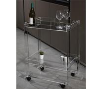 Carrello in metacrilato Majordome trasparente con ruote piroettanti , dimensioni 61x41xH78 cm, peso 10 kg, spessore 5-15 mm colore trasparente trasparente