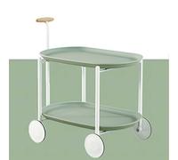 Carrello in metallo con tavola in legno, carrello multiuso e vassoio staccabile per ufficio, aula, casa - scaffale per la conservazione della luna