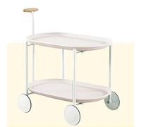 Carrello in metallo con tavola in legno, carrello multiuso e vassoio staccabile per ufficio, aula, casa - scaffale per la conservazione della luna