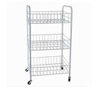 CARRELLO IN METALLO DA BAGNO PORTAOGGETTI 3 RIPIANI PORTA OGGETTI CON RUOTE 5253