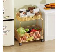 Carrello in metallo dorato per cucina, bagno, soggiorno e balcone, versatile carrello multiuso con ruote, soluzione elegante per la decorazione della casa