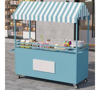 Carrello indipendente dell'alimento con il baldacchino, stalla mobile dell'alimento per il centro commerciale, mercato notturno, via, spiaggia