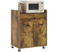 Carrello Isola da Cucina Armadietto con Ruote 60x40x77cm Marrone Rustico