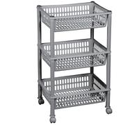 Carrello Jumbo con 3 ceste scaffale in plastica per la conservazione