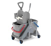 Carrello Lavapavimenti 2 secchi lt.15 con strizzatore professionale maniglia cassetta e reggiscopa.