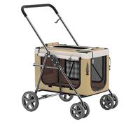 Carrello leggero per animali domestici, carrello da viaggio pieghevole per cani e gatti di piccola e media taglia, design traspirante, perfetto per avventure all'aperto e comfort per animali domestici