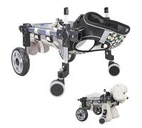 Carrello leggero regolabile per sedia a rotelle con 4 ruote, tutore per gambe e anca per cani e gatti feriti