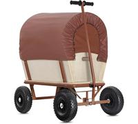 Carrello Legno Carretto per Il Trasporto a Mano da Giardino Spiaggia Fino 100 kg