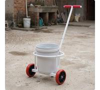 Carrello manuale con secchio, supporto circolare, carrello multiuso su ruote