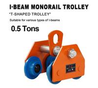 Carrello manuale di tipo T Gru monoragli Puleggia I-Beam Sollevatore 0,5 tonnellate 1 tonnellata 2 tonnellate Puleggia di sollevamento monorail per camion