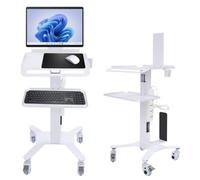 Carrello medico della stazione di lavoro del computer portatile con le ruote, scrivania mobile del computer con il supporto dello scanner per cliniche, ospedali e laboratori