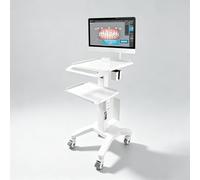 Carrello medico mobile con supporto for monitor e supporto | Postazione di lavoro for computer su ruote, con supporto for PC host, ruote bloccabili, gestione cavi