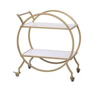 Carrello mobile a 2 ripiani in metallo, mini bar con ruote, per cucina e bar, carrello da portata da 75,9 cm, perfetto per caffetterie e soluzione di archiviazione