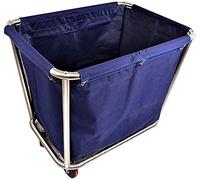 Carrello mobile, carrello da cucina, cesto portabiancheria in acciaio inox, carrello di servizio alberghiero con ruote silenziose/blu/90 x 65 x 80 cm