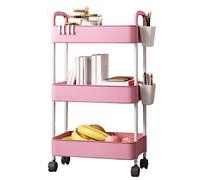 Carrello mobile con ganci e secchi da appendere per snack, frutta, verdura