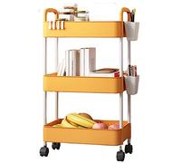 Carrello mobile con ganci e secchi da appendere per snack, frutta, verdura