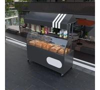 Carrello mobile dell'alimento con il baldacchino, banco di mostra commerciale per la vendita e gli eventi della via